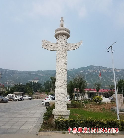 石雕盤龍柱 吳忠龍柱大理石雕塑加工廠